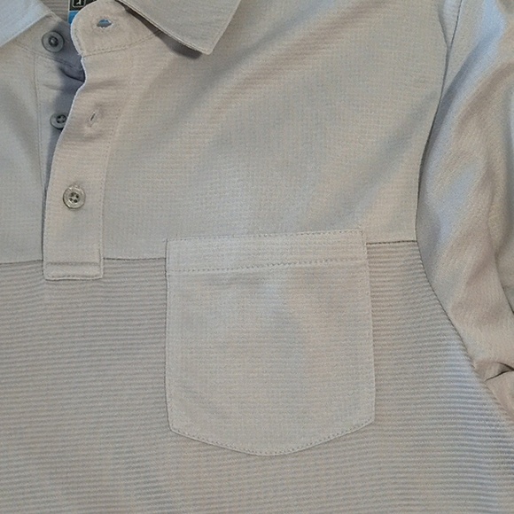Men's PGA tour size medium Gray polo golf shirt with pocket gray patterned - Picture 3 of 8